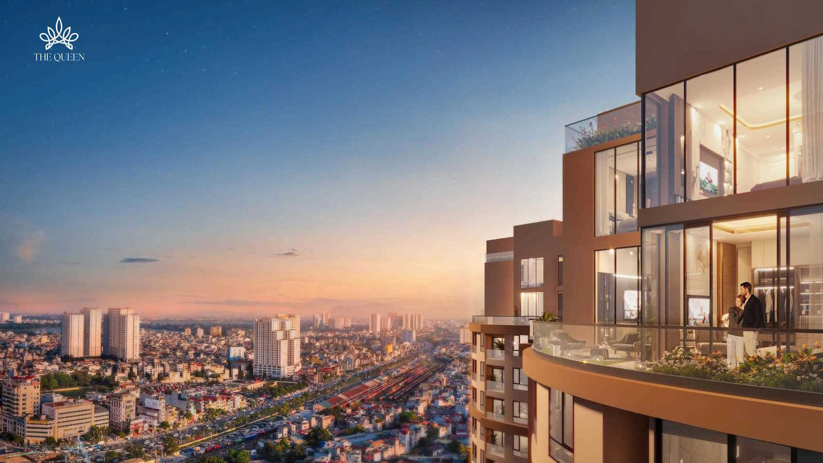 SkyView của chung cư The Queen - 360 Giải Phóng