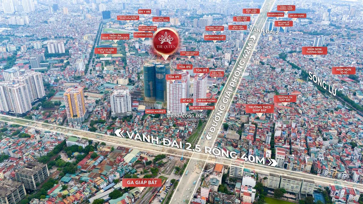 Vị trí thực tế của The Queen Giải Phóng