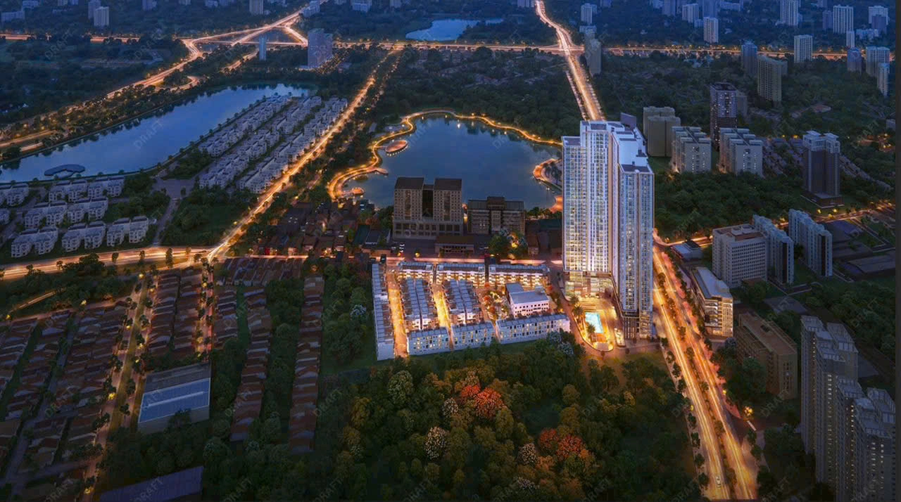 Phối cảnh dự án Central Lakeside về đêm.