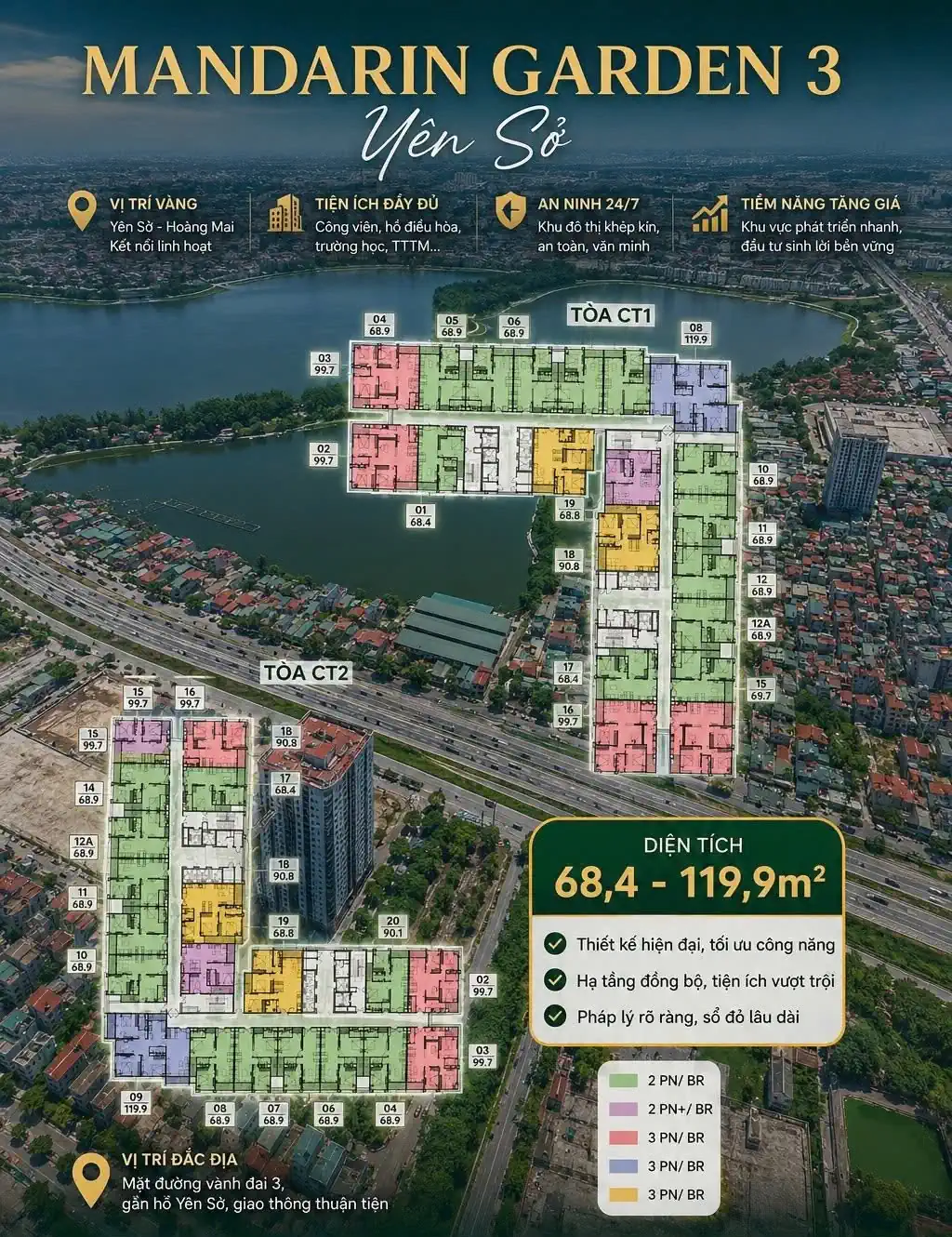 Sơ đồ dự án Mandarin Garden 3. 